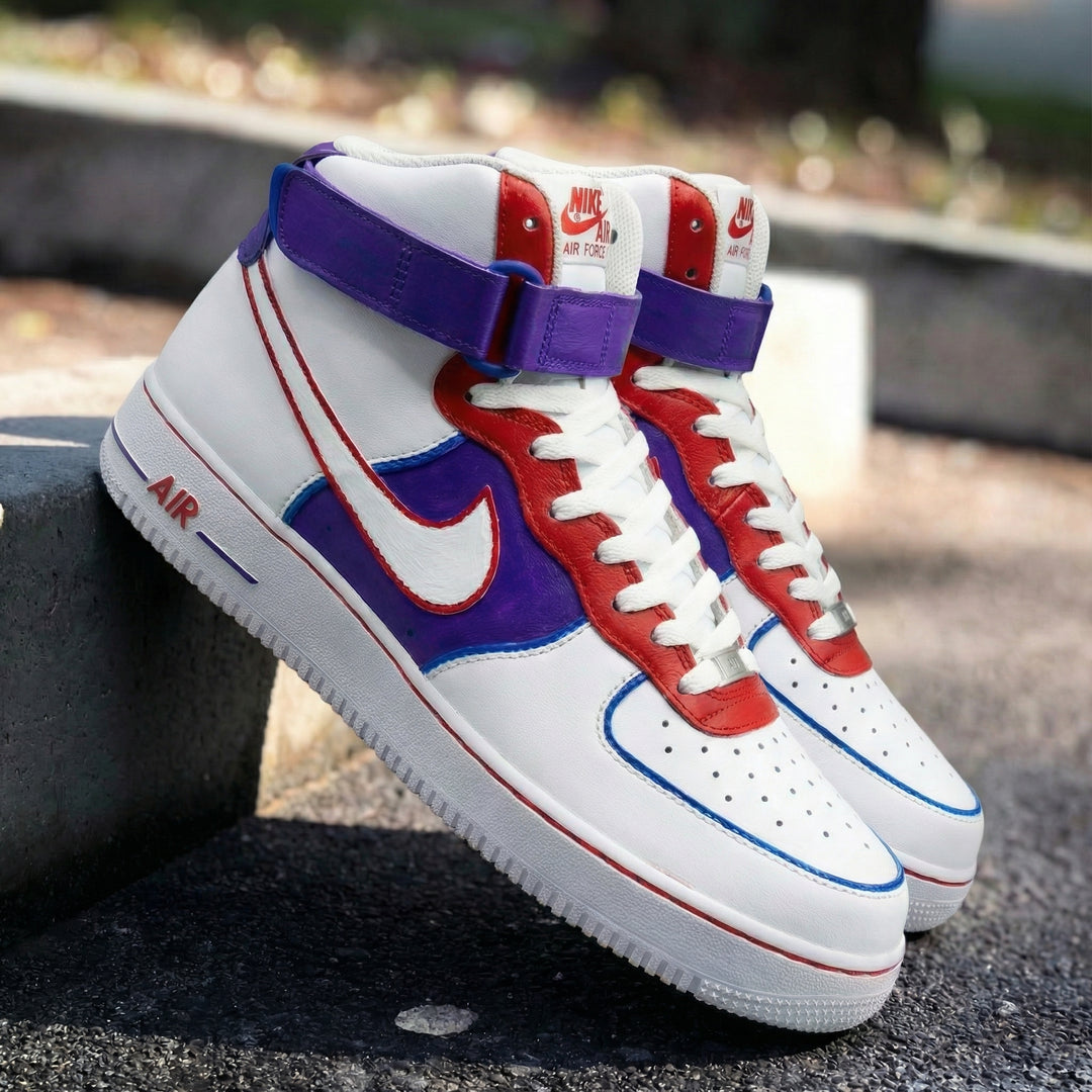 Custom Air Force 1 Purple Red Design