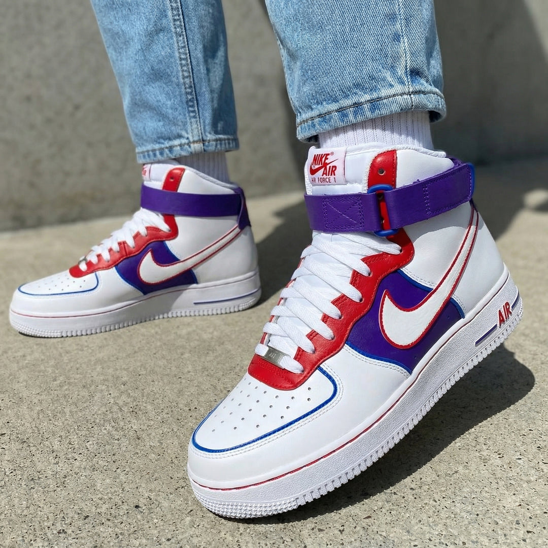 Custom Air Force 1 Purple Red Design
