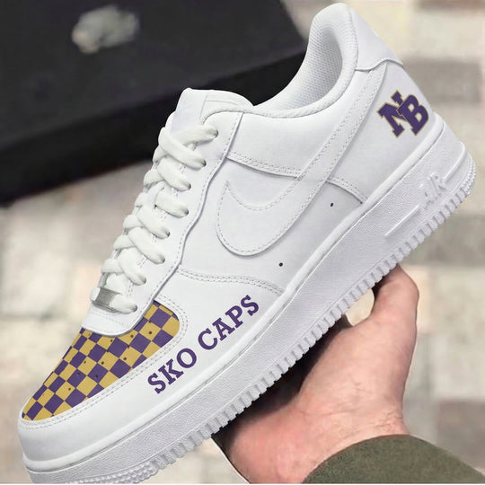 Custom Air Force 1 Purple Yellow Checkerboard SKO CAPS NB