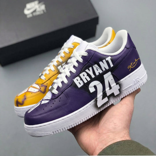 Custom Air Force 1 Purple Yellow Kobe Bryant 24