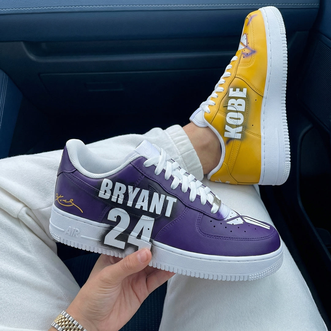 Custom Air Force 1 Purple Yellow Kobe Bryant 24