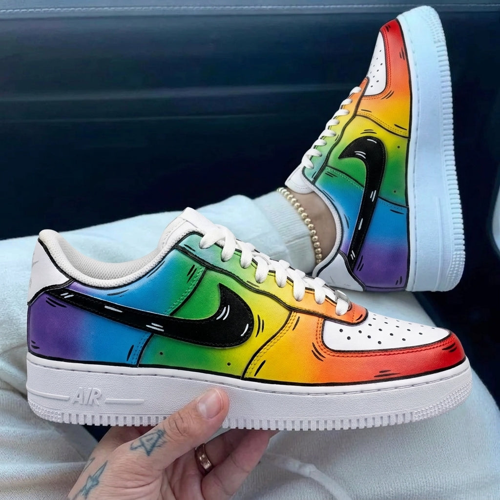 Custom Air Force 1 Rainbow Cartoon