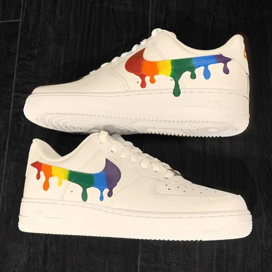 Custom Air Force 1 Rainbow Drip Design