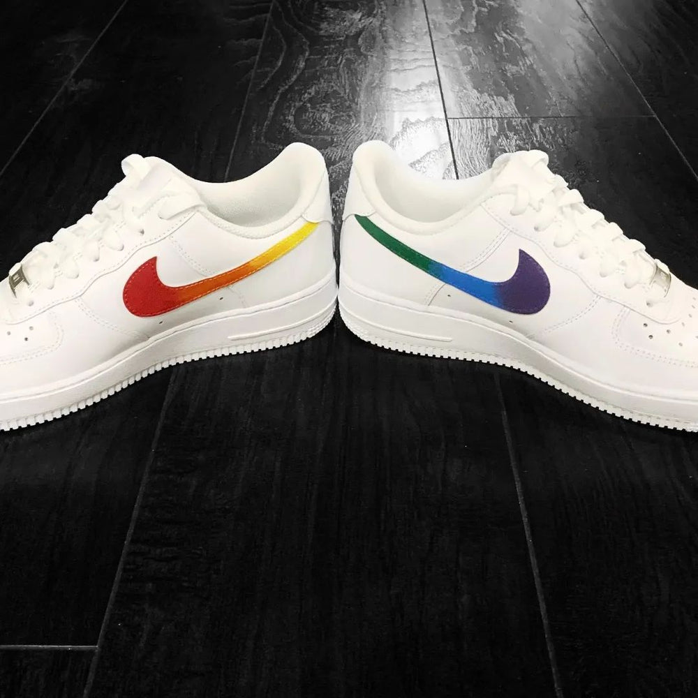 Custom Air Force 1 Rainbow Drip Design