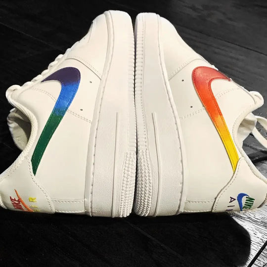 Custom Air Force 1 Rainbow Drip Design