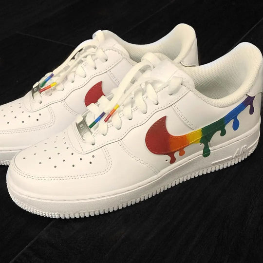 Custom Air Force 1 Rainbow Drip Design