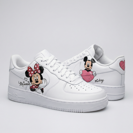 Custom Air Force 1 Red Baby Pink Minnie Mickey Cartoon