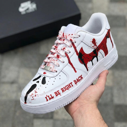 Custom Air Force 1 Red Black Blood Drip Splatter