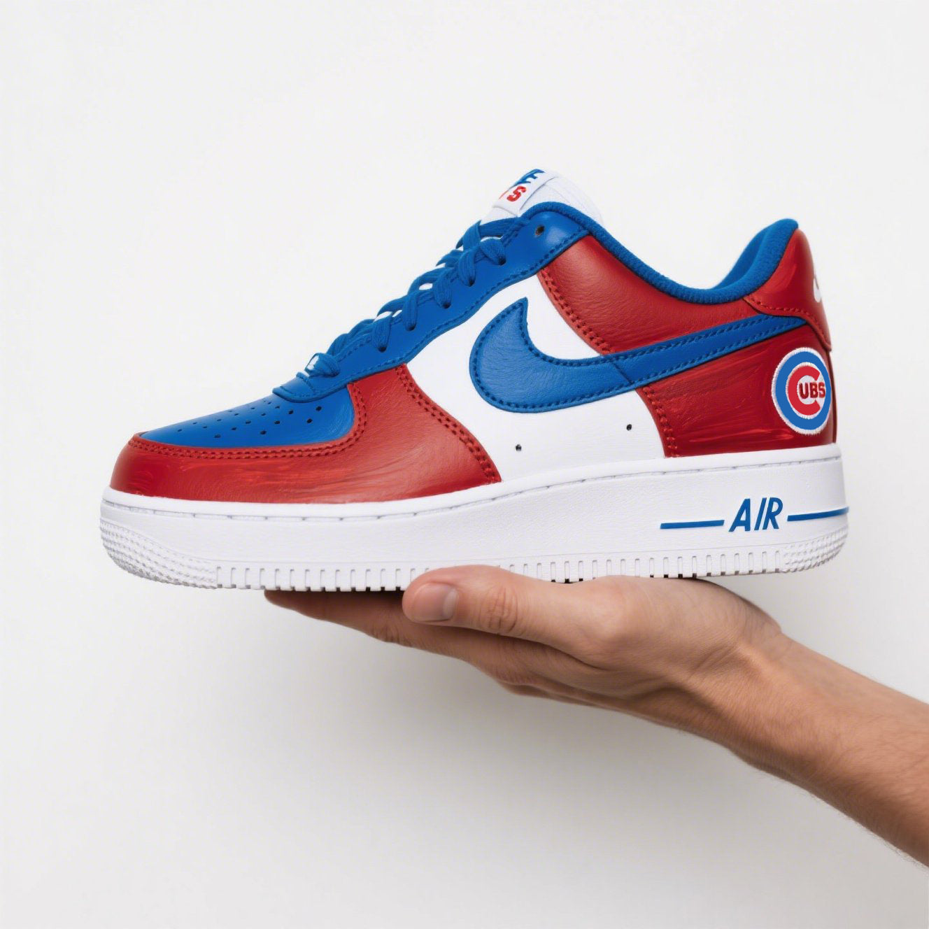 Custom Air Force 1 Red Blue White Chicago Cubs MLB 