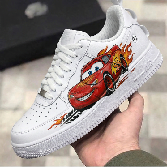 Custom Air Force 1 Red Flames Cars Movie Lightning McQueen