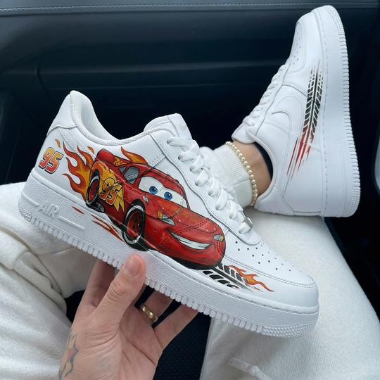 Custom Air Force 1 Red Flames Cars Movie Lightning McQueen