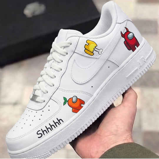 Custom Air Force 1 Red Orange Among Us Printed
