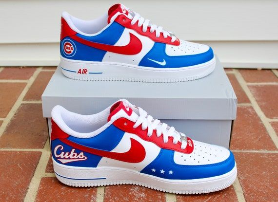 Custom Air Force 1 Red White Blue Chicago Cubs MLB 