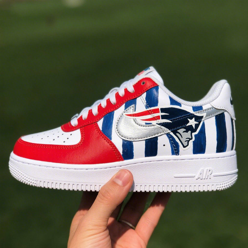 Custom Air Force 1 Red White Blue New England Patriots NFL 