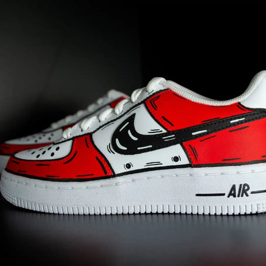 Custom Air Force 1 Red White Pattern