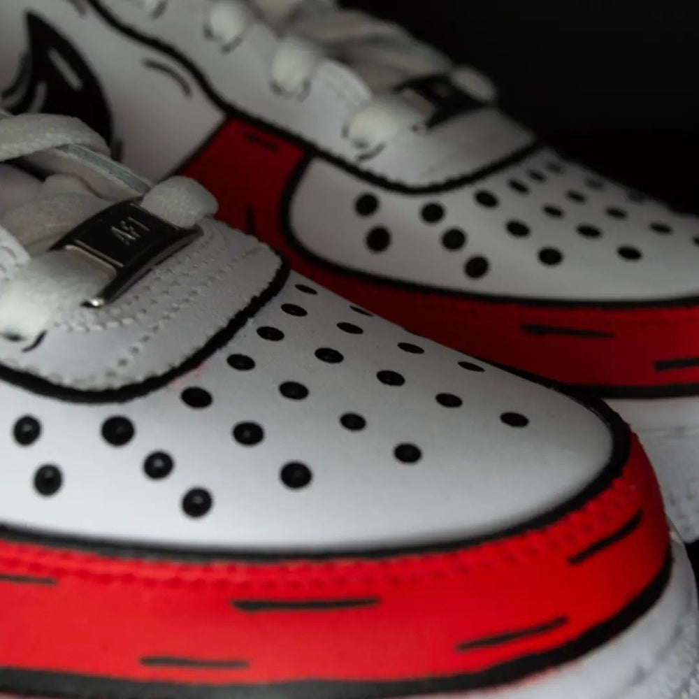 Custom Air Force 1 Red White Pattern
