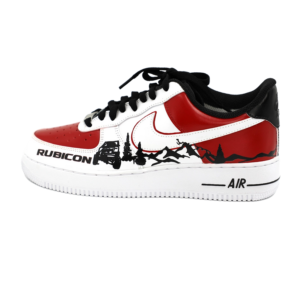 Custom Air Force 1 Red White With Rubicon Theme
