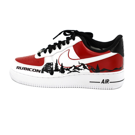 Custom Air Force 1 Red White With Rubicon Theme