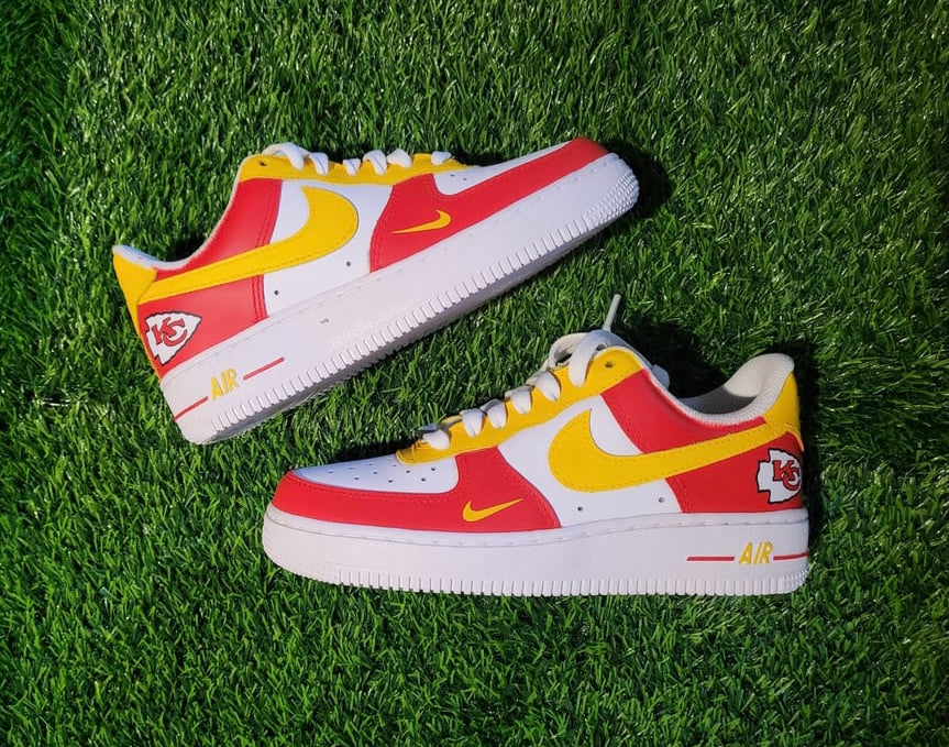 Custom Air Force 1 Red Yellow White Kansas City Chiefs NFL 