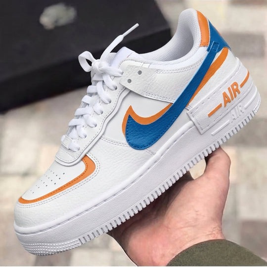 Custom Air Force 1 Shadow Blue Orange