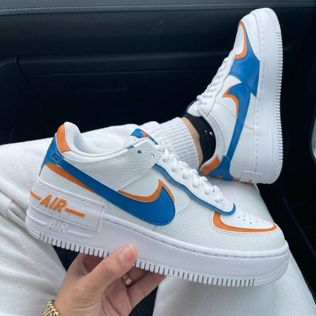 Custom Air Force 1 Shadow Blue Orange