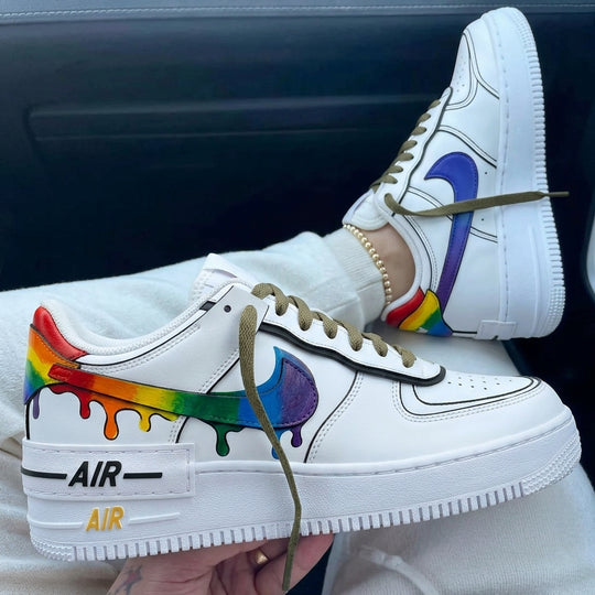 Custom Air Force 1 Shadow Rainbow Drip