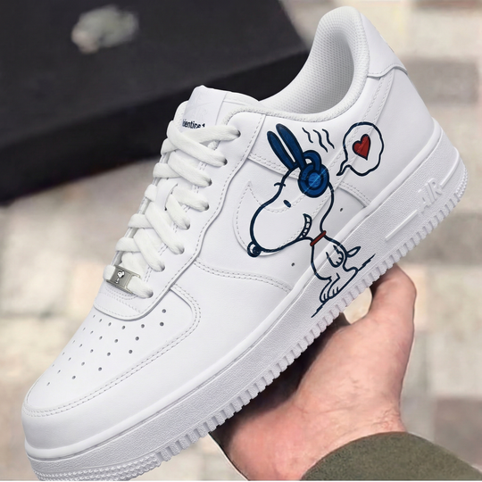 Custom Air Force 1 Snoopy Cartoon Hearts