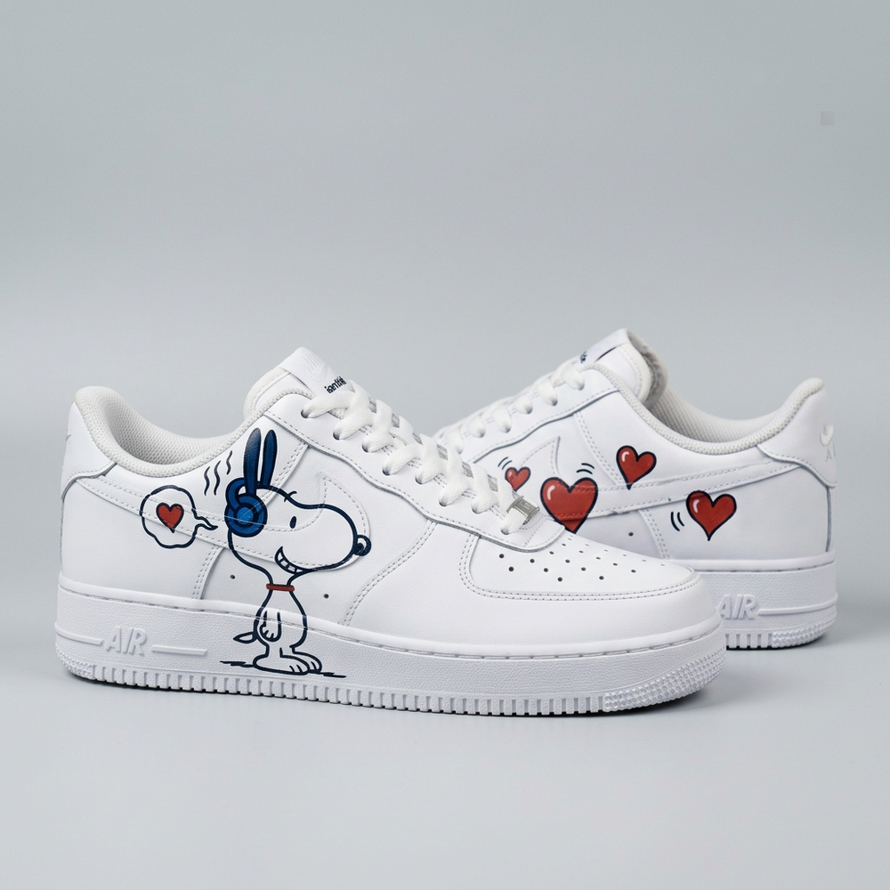 Custom Air Force 1 Snoopy Cartoon Hearts