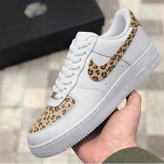 Custom Air Force 1 Tan Leopard Print