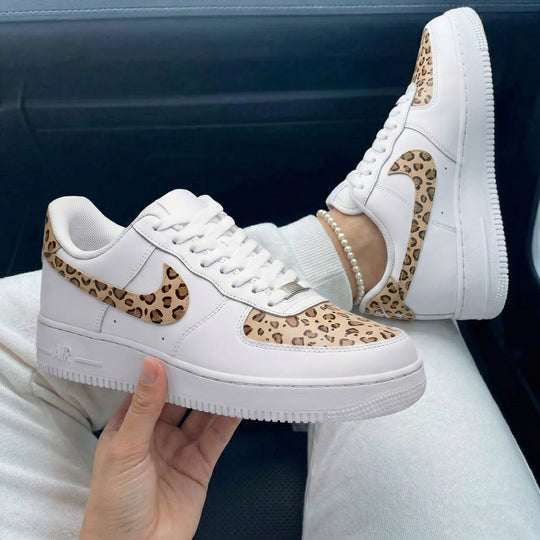 Custom Air Force 1 Tan Leopard Print