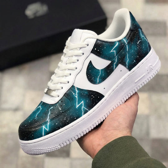 Custom Air Force 1 Teal Lightning Galaxy