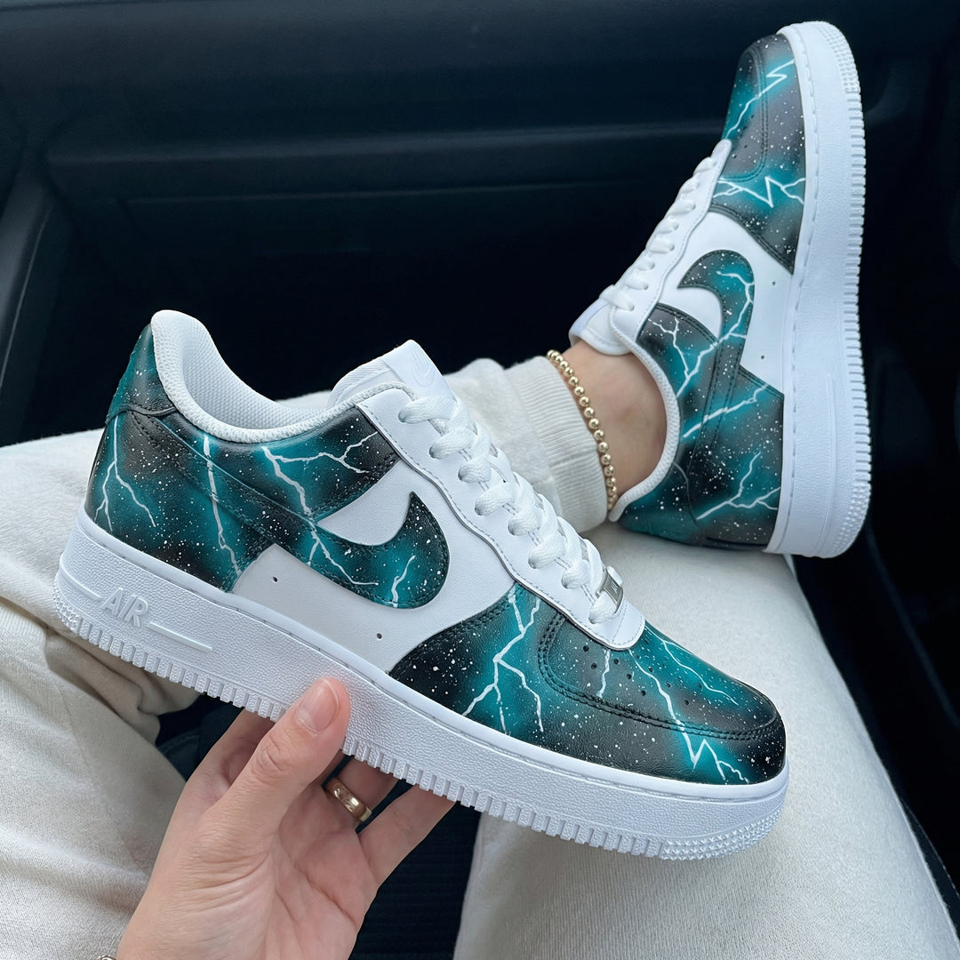 Custom Air Force 1 Teal Lightning Galaxy