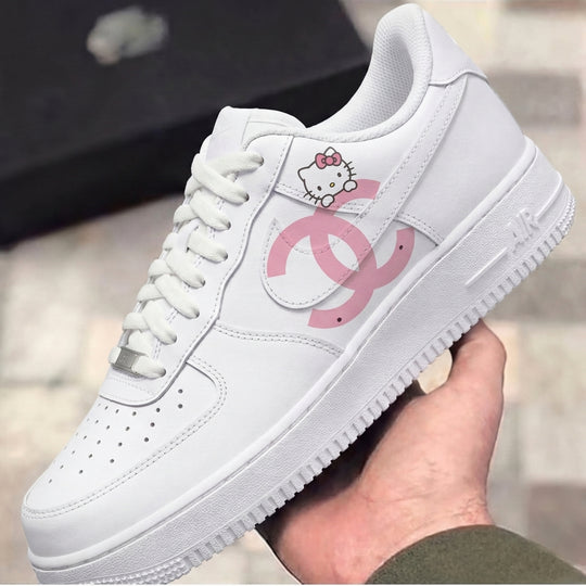 Custom Air Force 1 White Baby Pink Hello Kitty