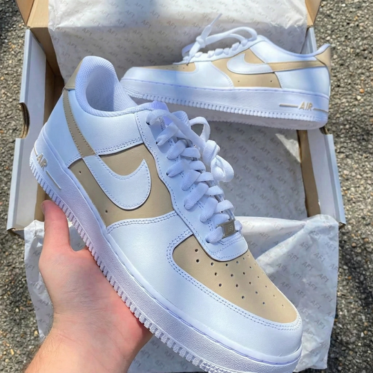 Custom Air Force 1 White Beige