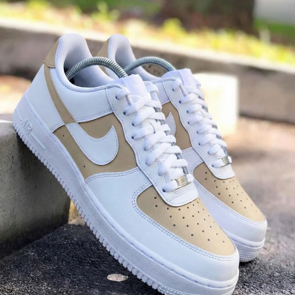 Custom Air Force 1 White Beige