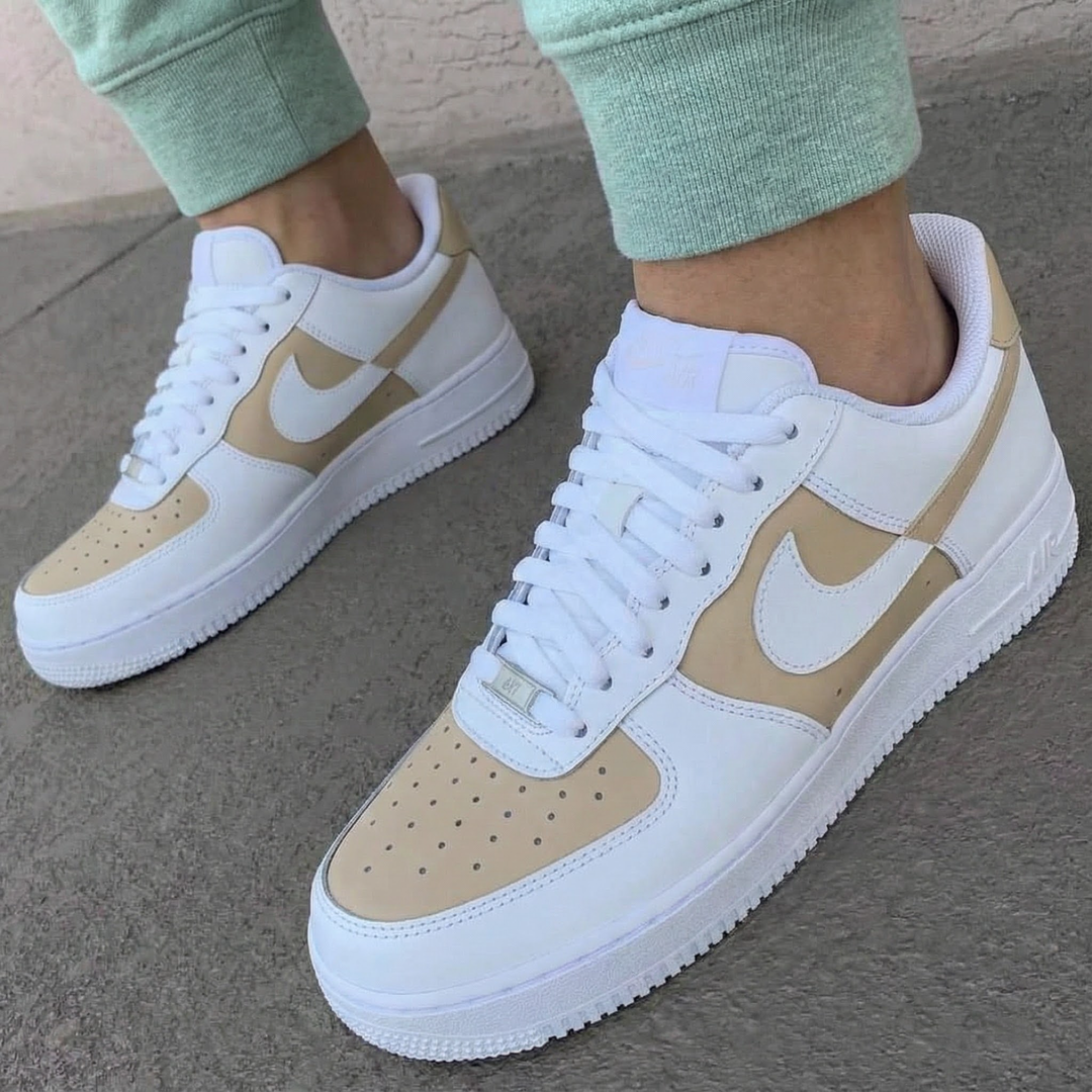 Custom Air Force 1 White Beige