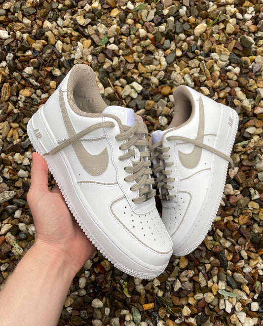 Custom Air Force 1 White Beige Trim