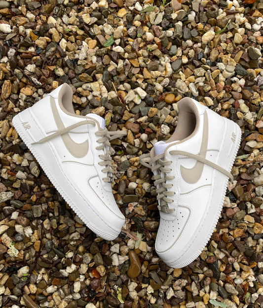 Custom Air Force 1 White Beige Trim