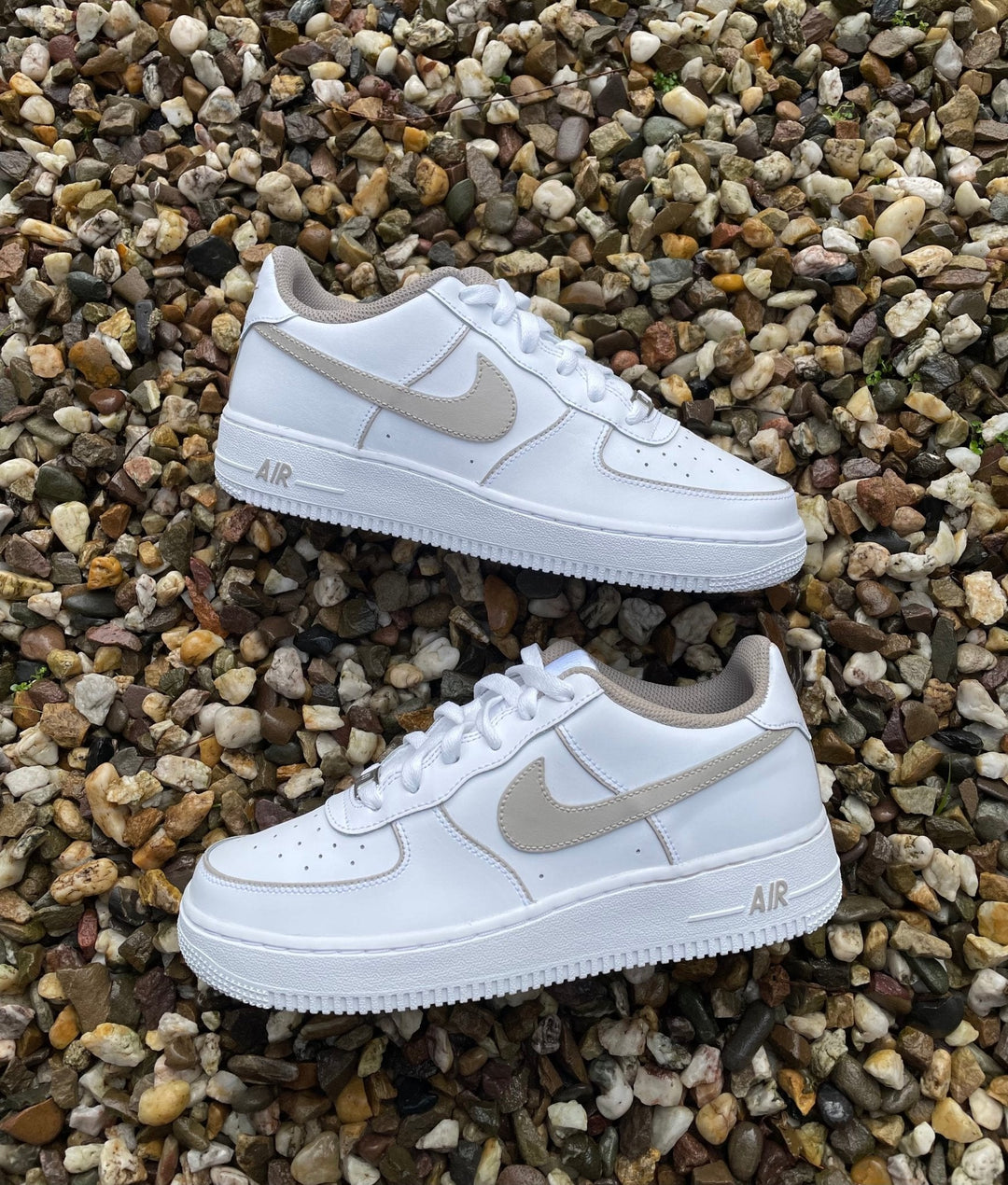 Custom Air Force 1 White Beige Trim