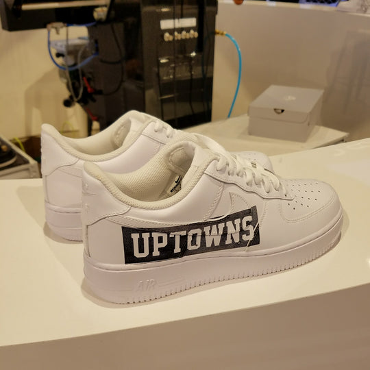 Custom Air Force 1 White Black Uptowns Graphic