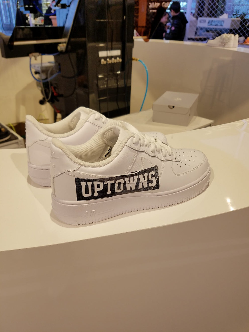 Custom Air Force 1 White Black Uptowns Graphic