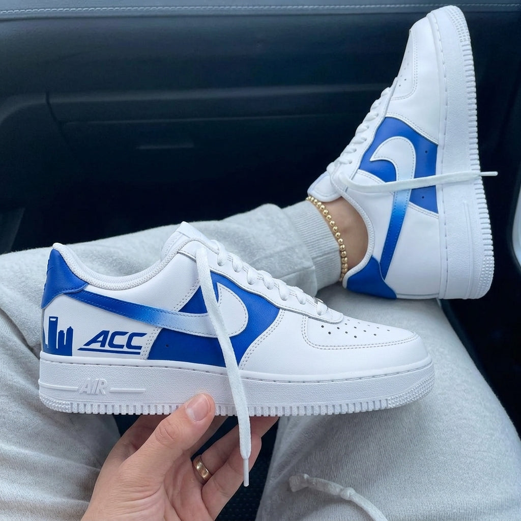 Custom Air Force 1 White Blue ACC City Print