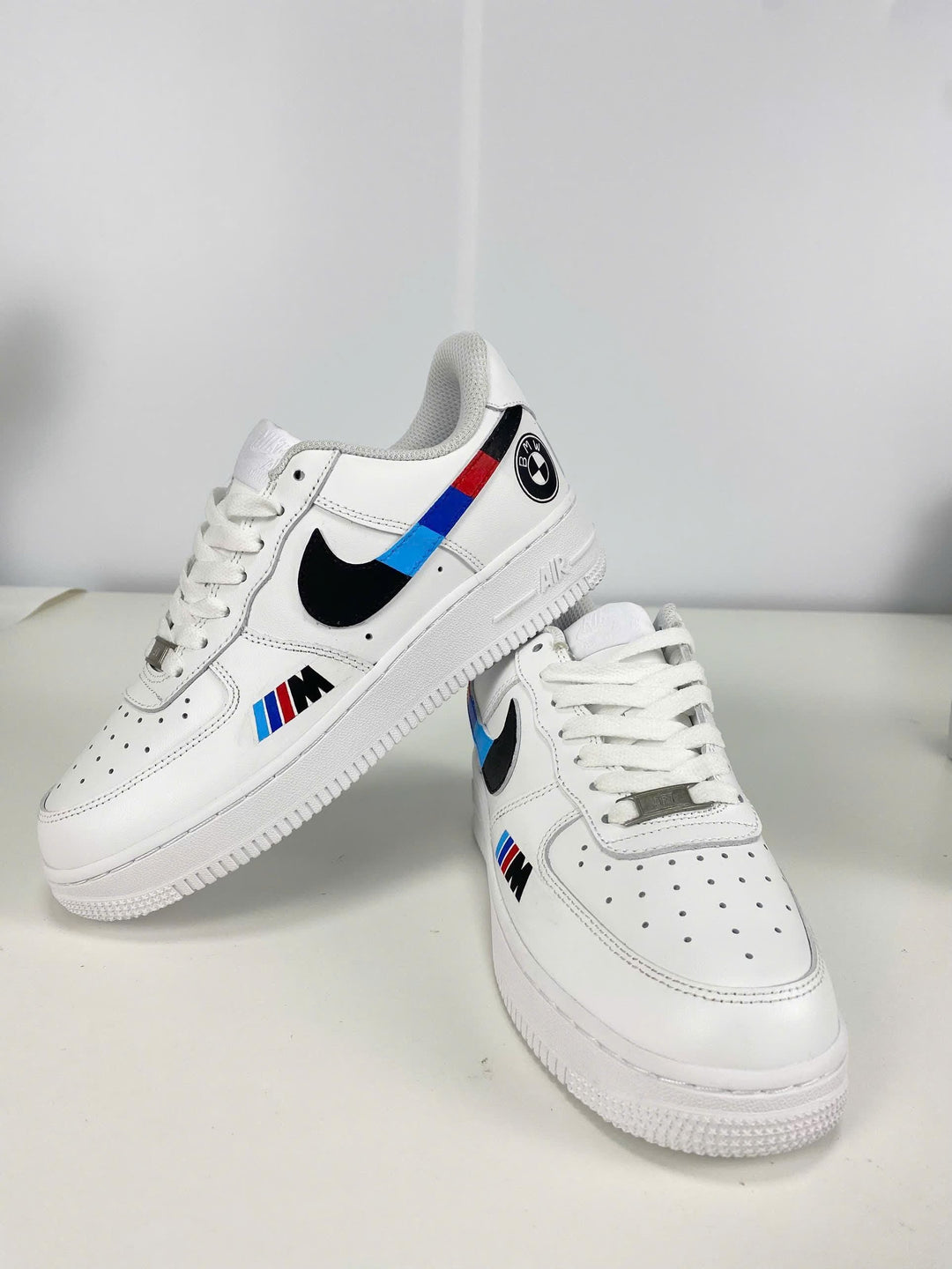 Custom Air Force 1 White Blue Black Red BMW