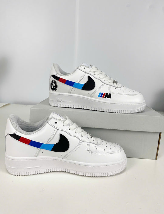 Custom Air Force 1 White Blue Black Red BMW