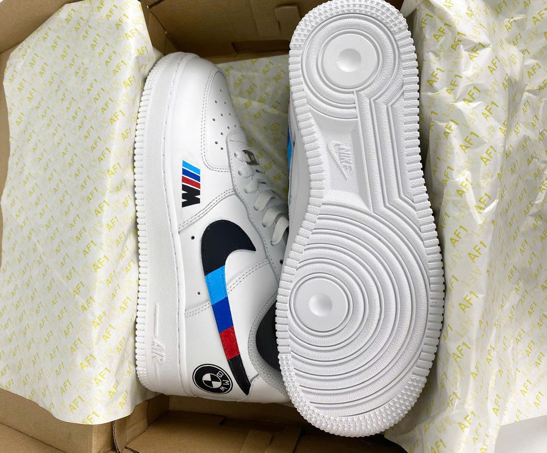 Custom Air Force 1 White Blue Black Red BMW