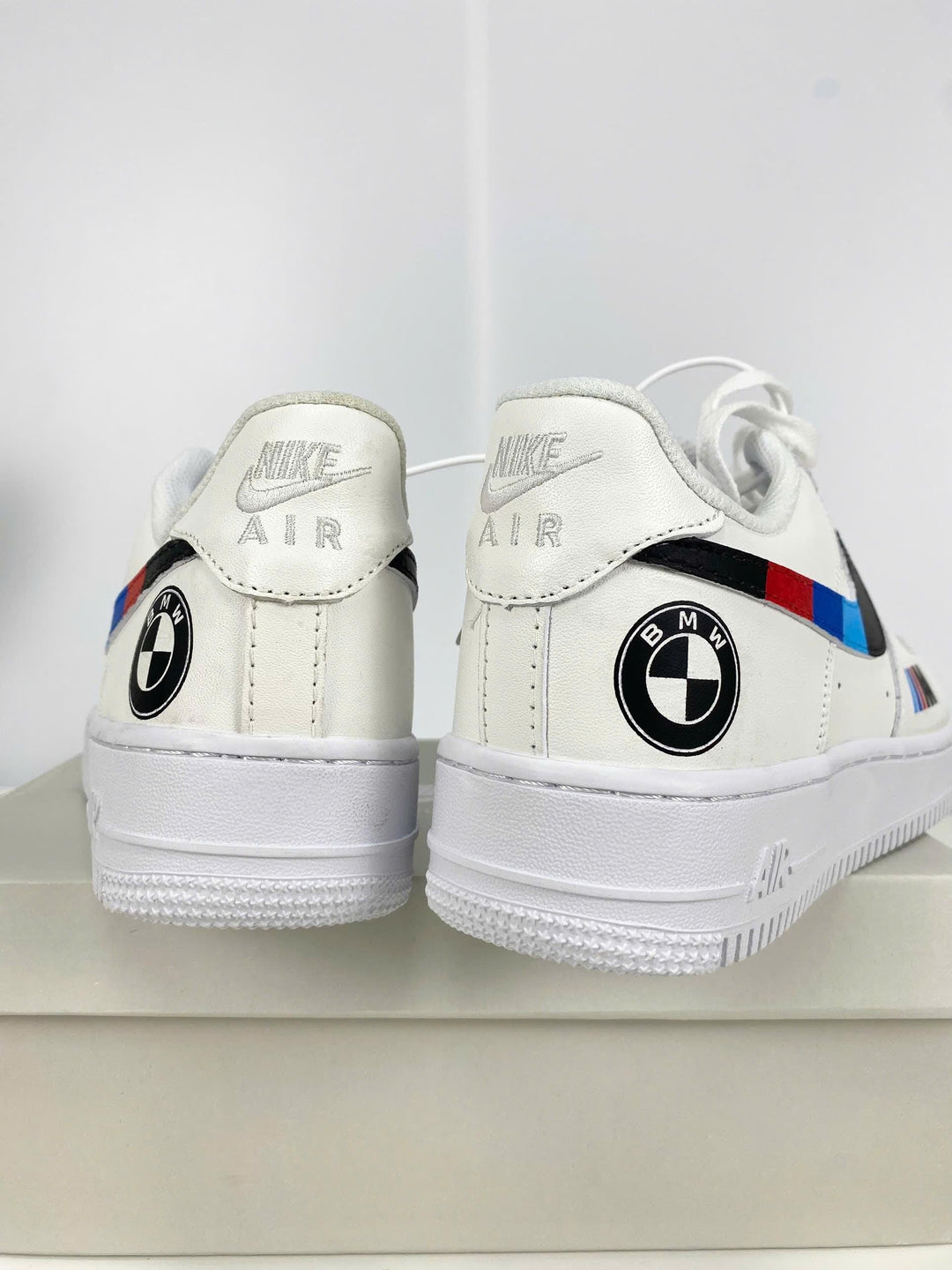 Custom Air Force 1 White Blue Black Red BMW