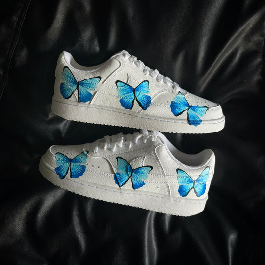 Custom Air Force 1 White Blue Butterflies