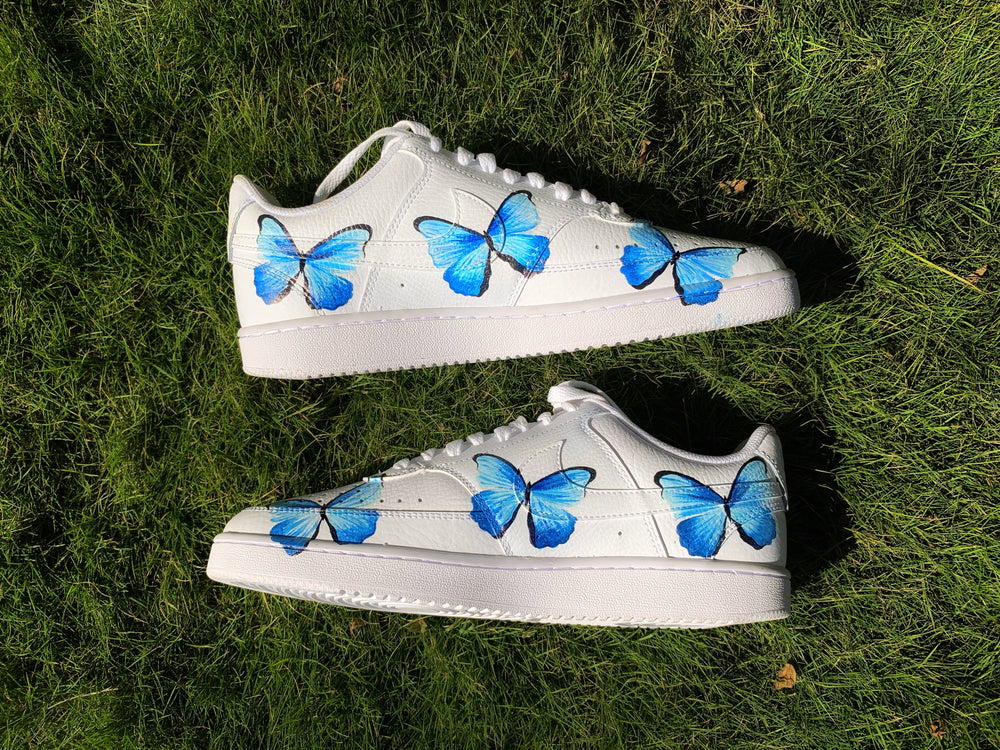Custom Air Force 1 White Blue Butterflies