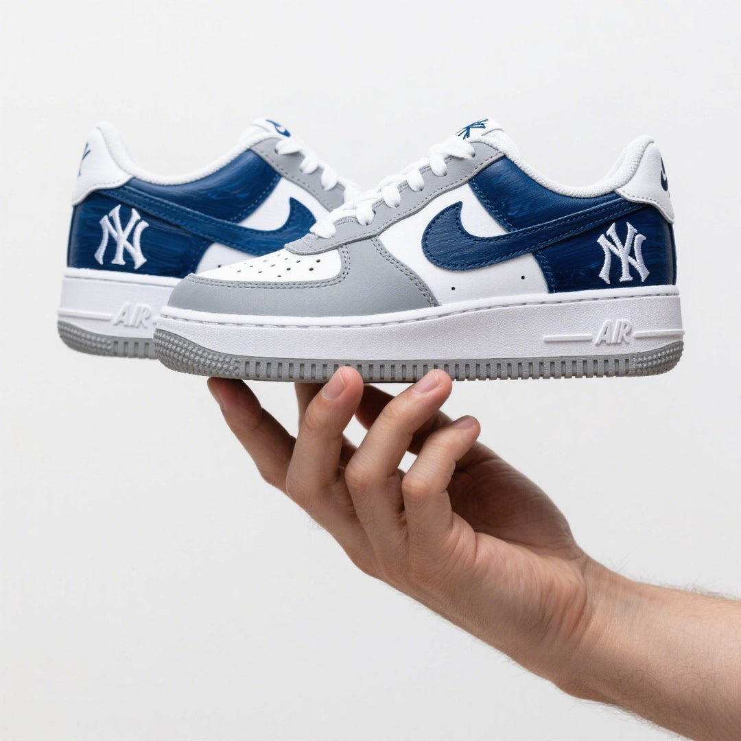 Custom Air Force 1 White Blue Gray New York Yankees MLB 