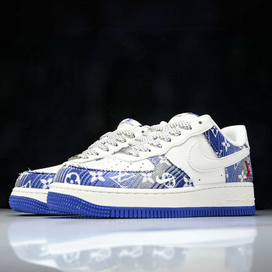 Custom Air Force 1 White Blue With LV Logo